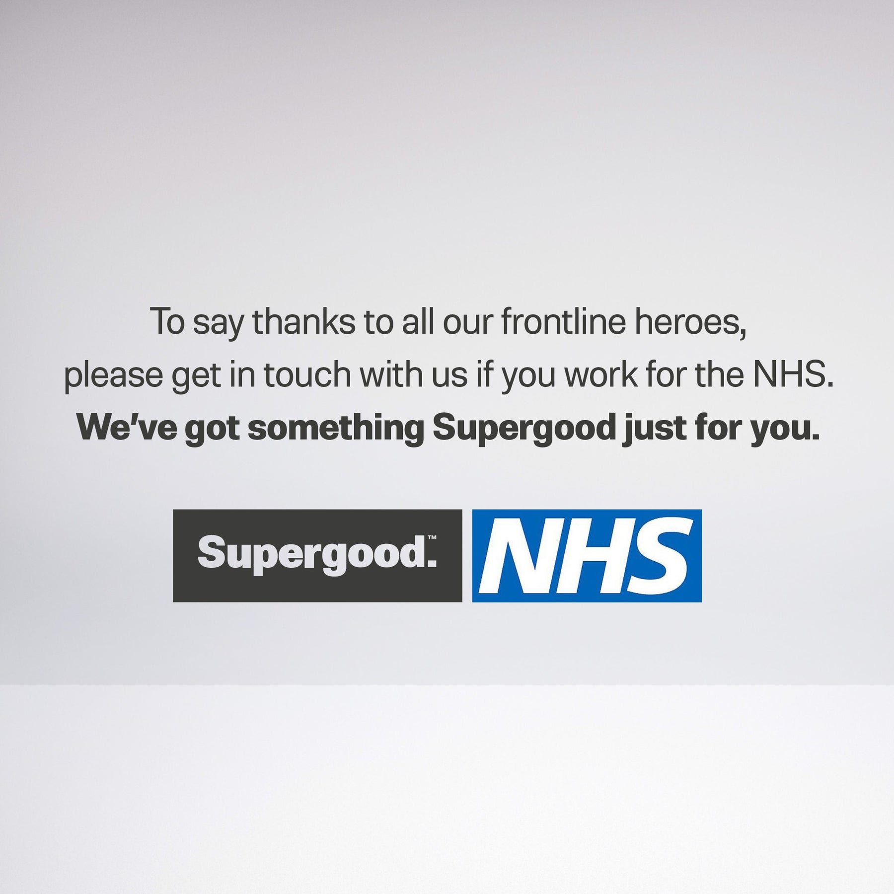 News-NHS Staff Announcement | We Are Supergood.