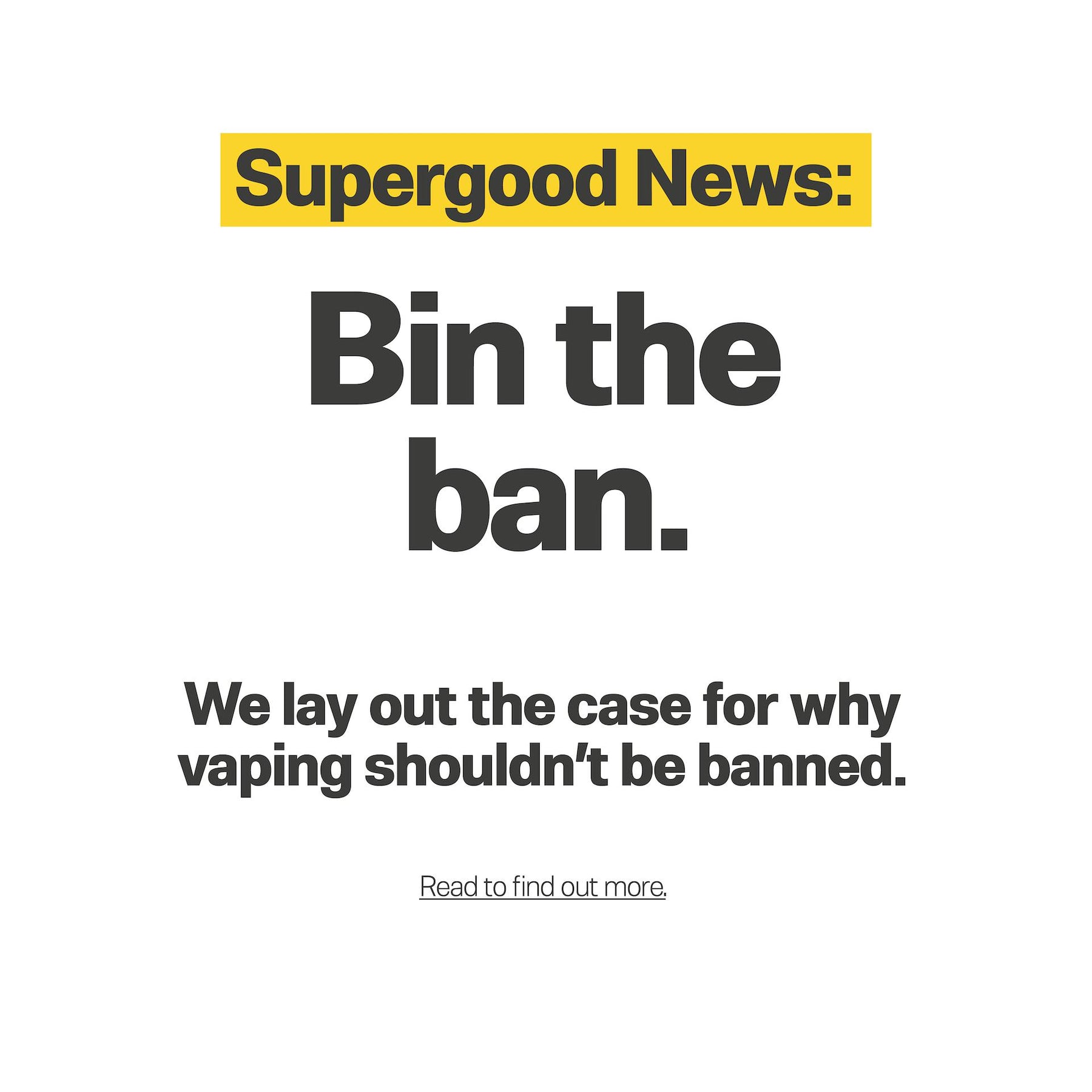 Vaping shouldn’t be banned.