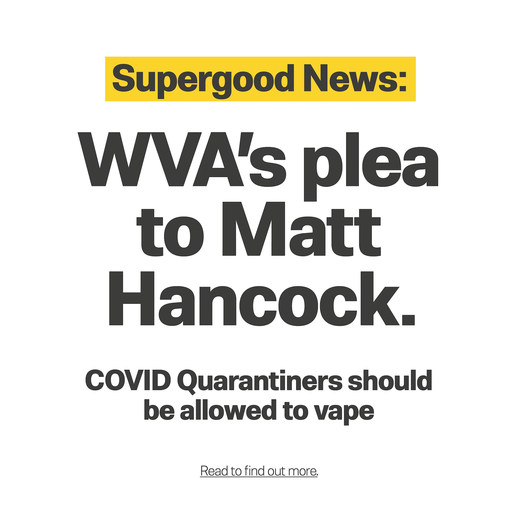 WVA’s Plea to Matt Hancock.