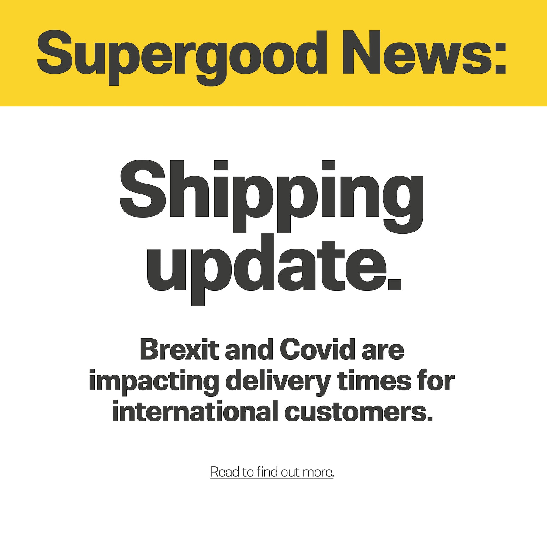 Shipping update for customers