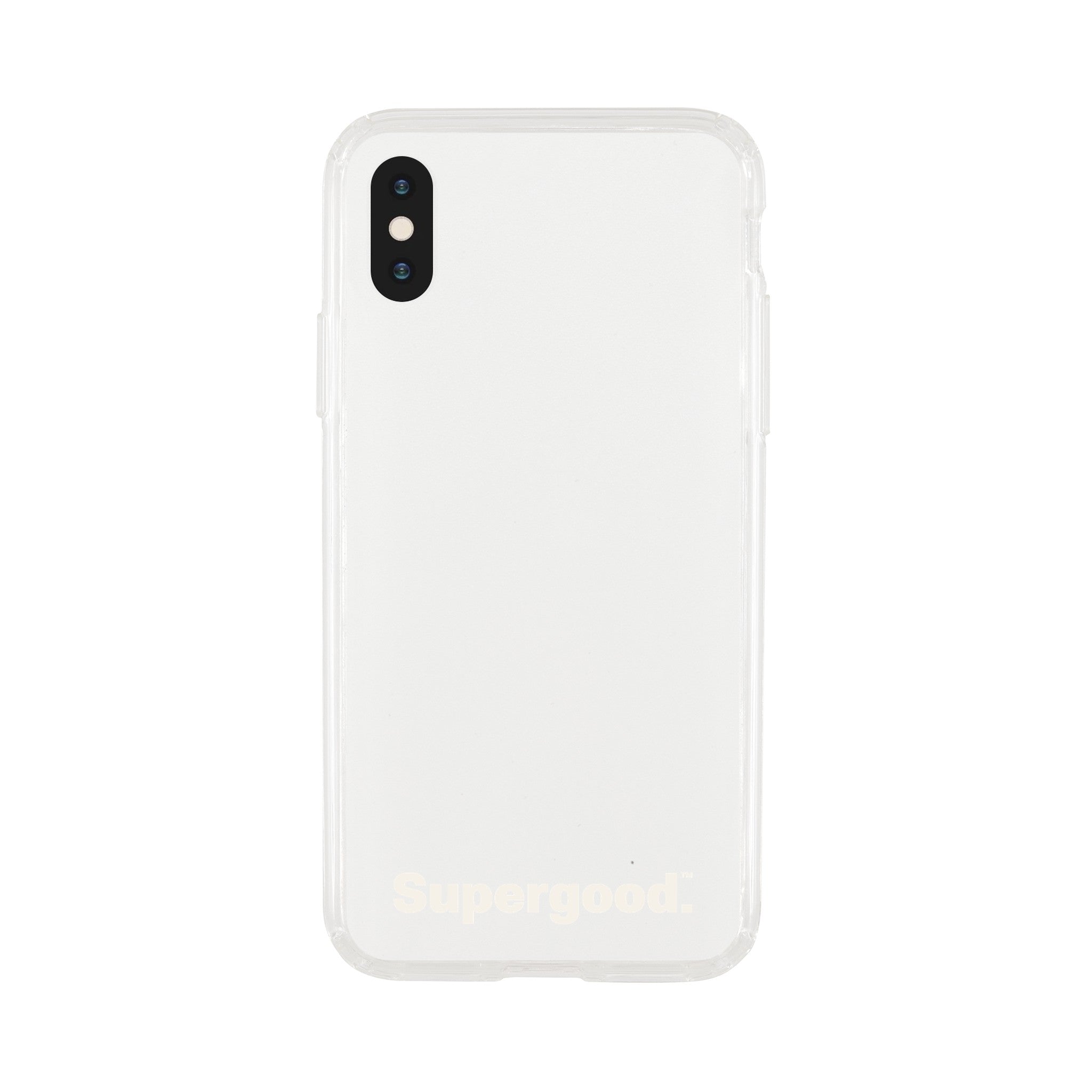 White Text Clear Case for iPhone by Supergood.-Supergood.