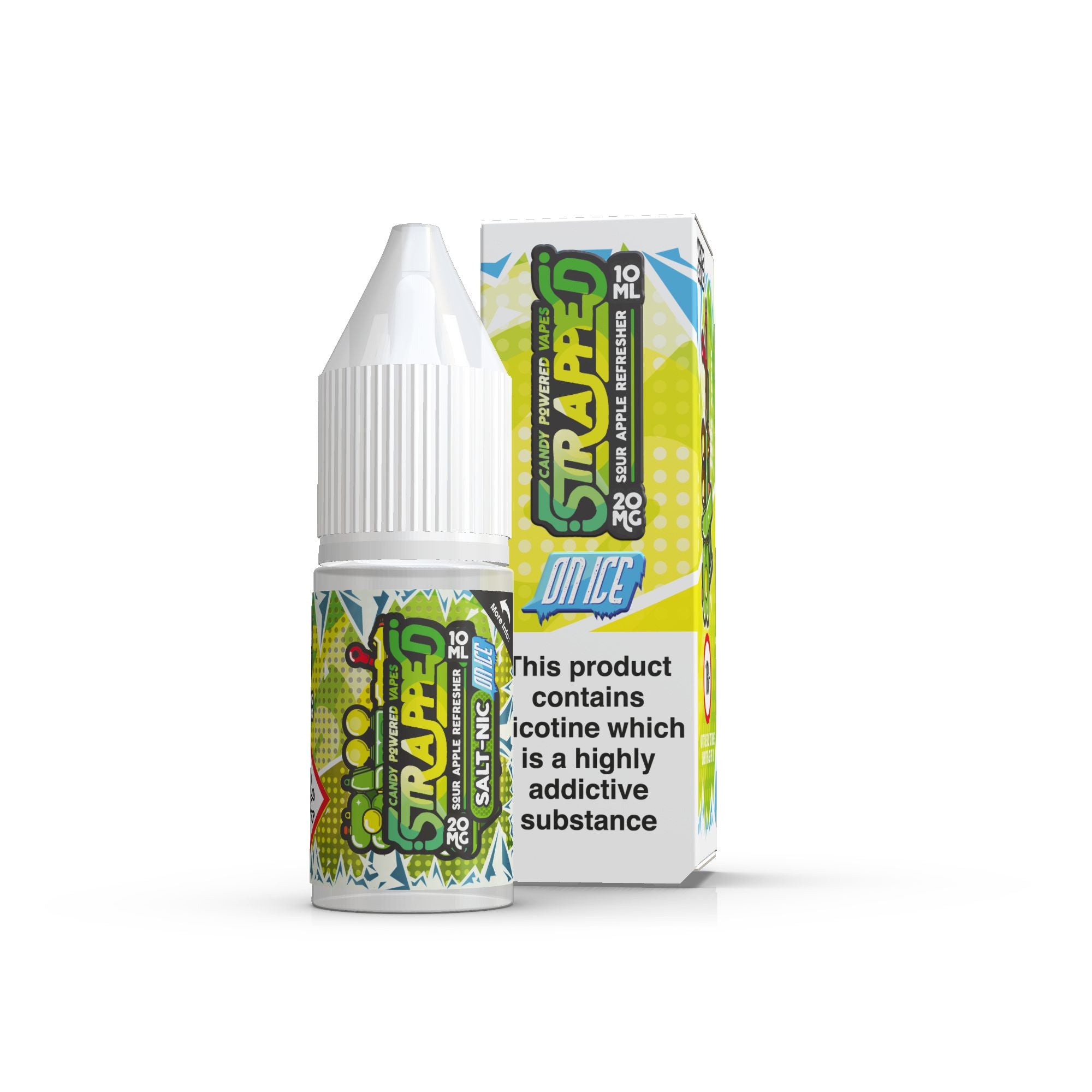 Sour Apple Refresher Nic Salt by Strapped Salts On Ice. - 10ml-Supergood.