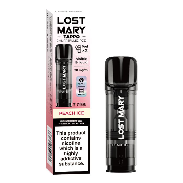 Peach Ice Tappo Pods by Lost Mary.-Supergood.