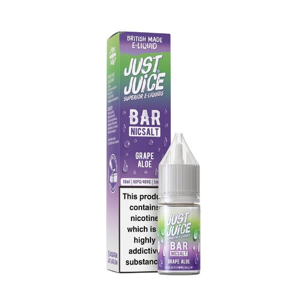 Grape Aloe Bar Salt Nic Salt by Just Juice. - 10ml