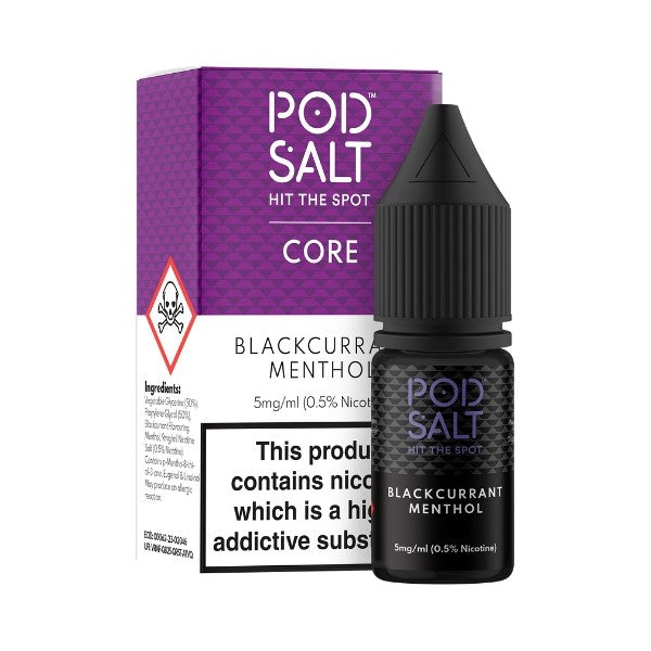 Blackcurrant Menthol Nic Salt by Pod Salt.  - 10ml