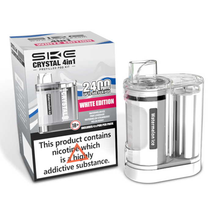 Crystal 4 in 1 2400 Pod Kit White Edition Disposable by SKE.-Supergood.